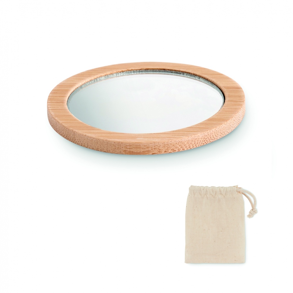 Logo trade promotional gift photo of: Bamboo make-up mirror