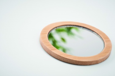 Logo trade advertising product photo of: Bamboo make-up mirror