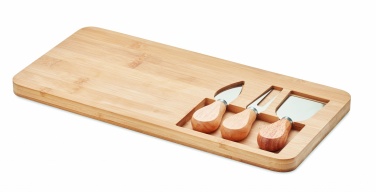 Logo trade corporate gifts picture of: Bamboo Cheese board set Leipzig