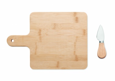 Logo trade promotional giveaways image of: Cheese board set in bamboo Bremen