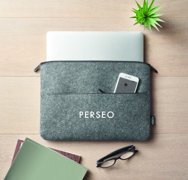 Logo trade promotional giveaway photo of: RPET felt zipped laptop bag