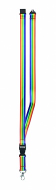 Logotrade promotional gift image of: Rainbow RPET lanyard