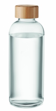 Logo trade advertising products picture of: Glass bottle 650ml bamboo lid