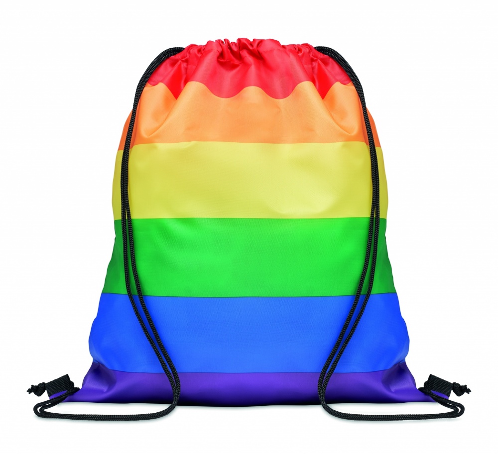 Logotrade promotional merchandise image of: Rainbow RPET drawstring bag