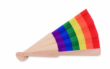 Logo trade promotional items picture of: Rainbow wooden hand fan