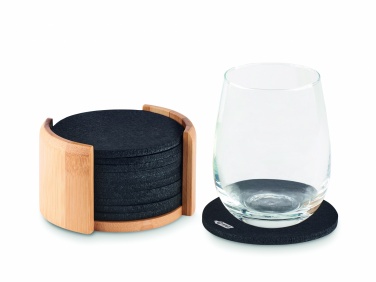 Logotrade business gifts photo of: RPET coasters in bamboo holder