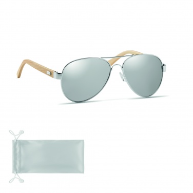 Logo trade promotional gifts image of: Bamboo sunglasses in pouch TARTU