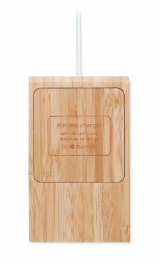 Logotrade promotional items photo of: Bamboo wireless charger  10W ODOS