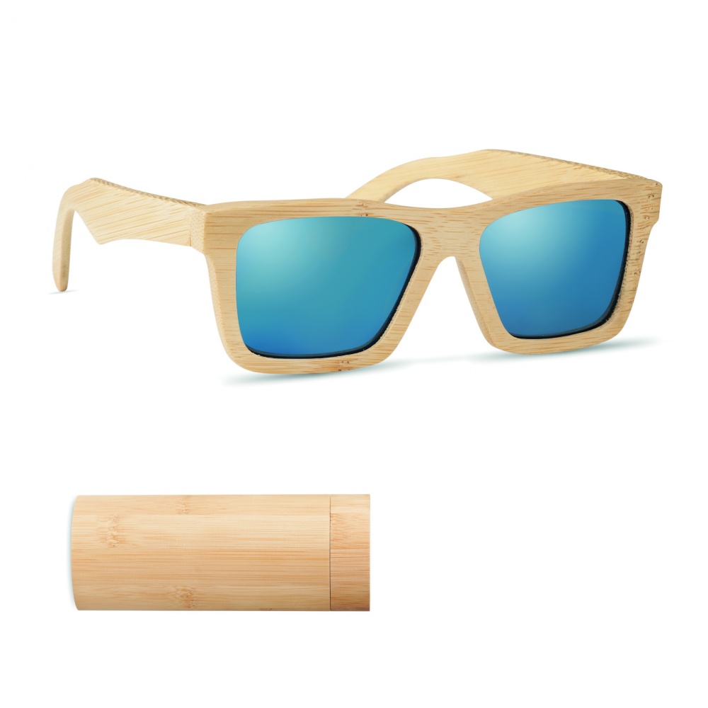 Logo trade advertising products image of: Sunglasses and case in bamboo KEILA