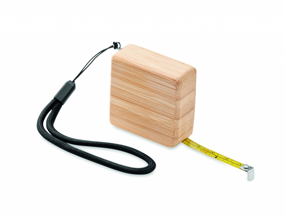 Logotrade promotional items photo of: Measuring tape in bamboo 1m