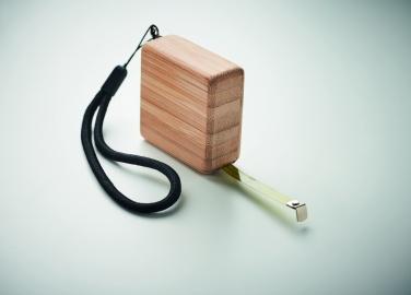 Logo trade promotional items image of: Measuring tape in bamboo 1m