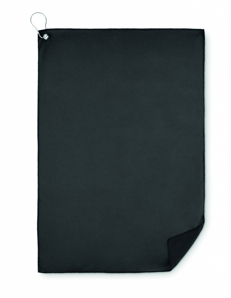 Logotrade promotional giveaway picture of: RPET golf towel with hook clip