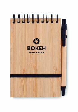 Logotrade promotional items photo of: A6 bamboo notepad with pen SONORABAM