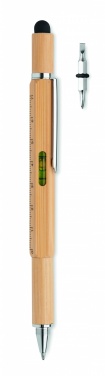 Logo trade advertising product photo of: Spirit level pen in bamboo