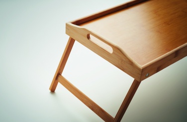 Logo trade promotional merchandise photo of: Foldable bamboo tray