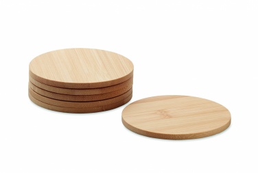 Logo trade business gifts image of: Set of 6 bamboo coasters
