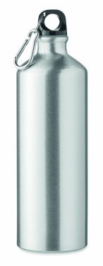 Logo trade advertising products image of: 1000 ml single-walled aluminum water bottle with a carabiner