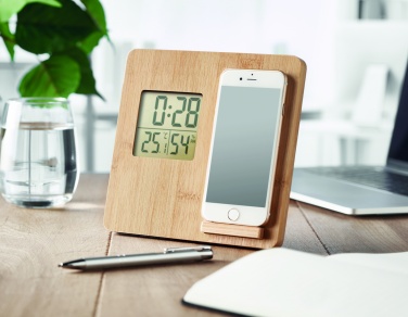 Logotrade promotional merchandise picture of: Bamboo weather station 10W