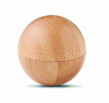 Logo trade promotional items image of: Lip balm in round bamboo case