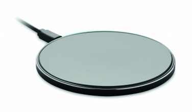Logo trade corporate gifts image of: Glass wireless 10W charger