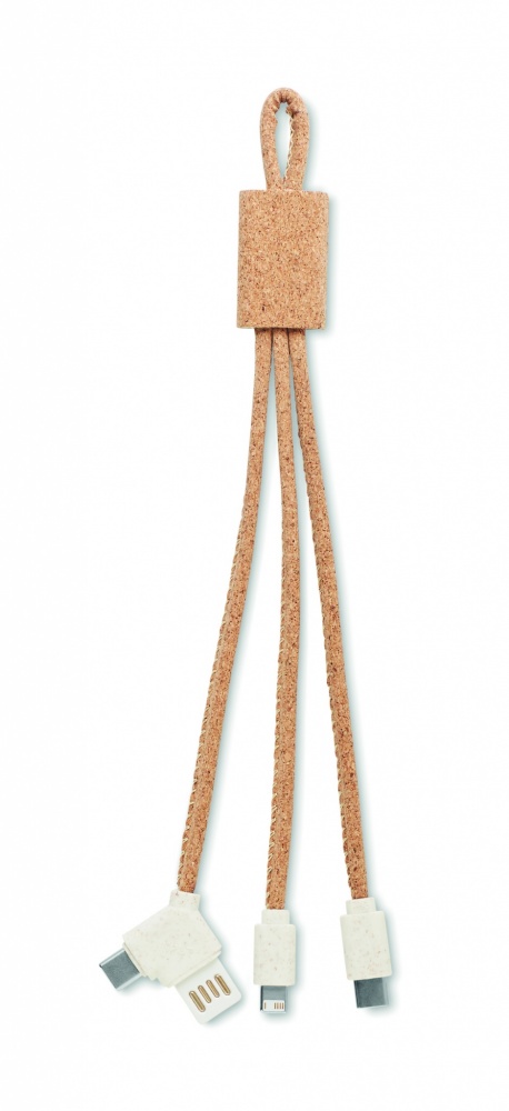 Logotrade promotional item picture of: 3 in 1 charging cable in cork