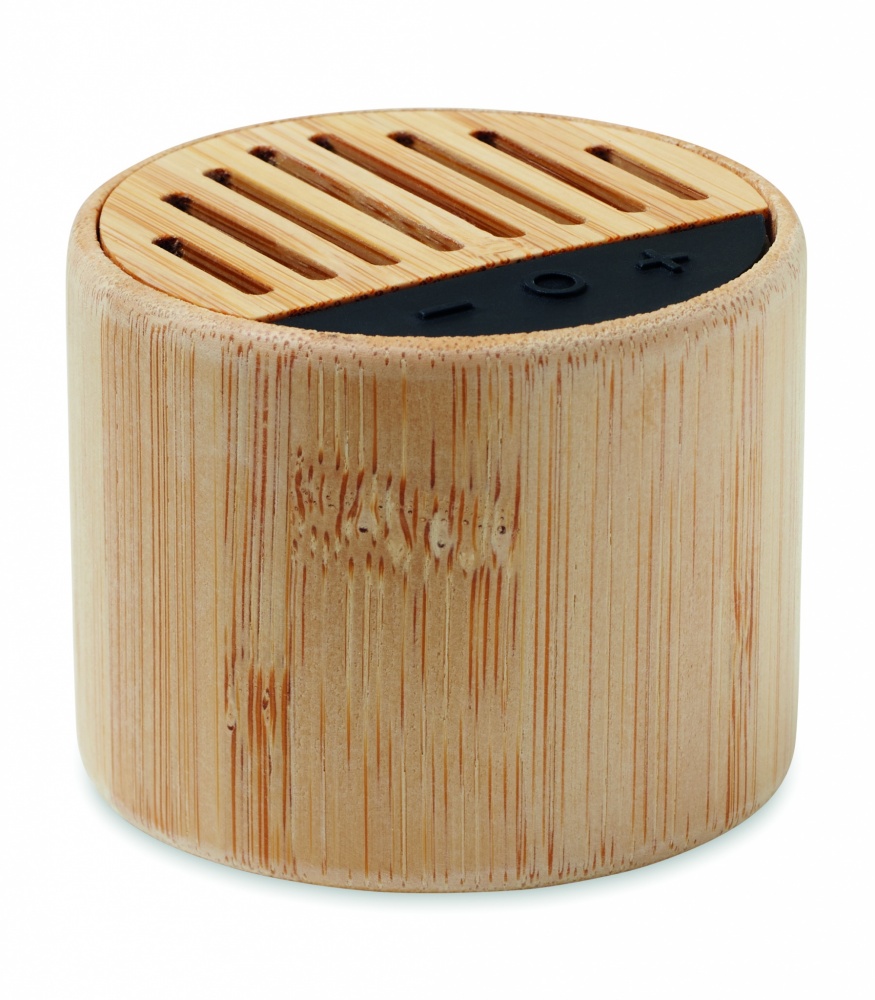 Logotrade promotional items photo of: Round bamboo wireless speaker