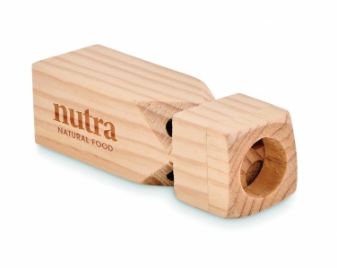 Logo trade promotional giveaways image of: Wooden train whistle