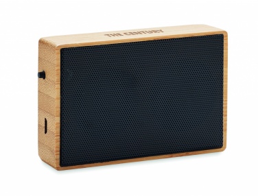 Logo trade promotional merchandise image of: Solar bamboo wireless speaker