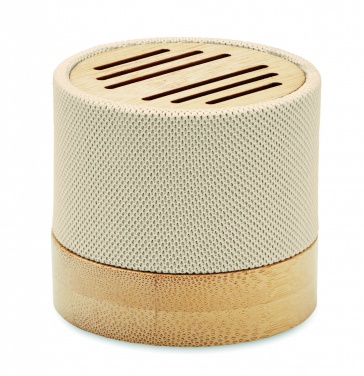 Logo trade business gifts image of: Bamboo RPET wireless speaker
