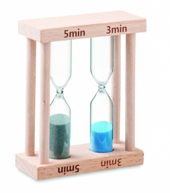 Logo trade promotional products picture of: Set of 2 wooden sand timers