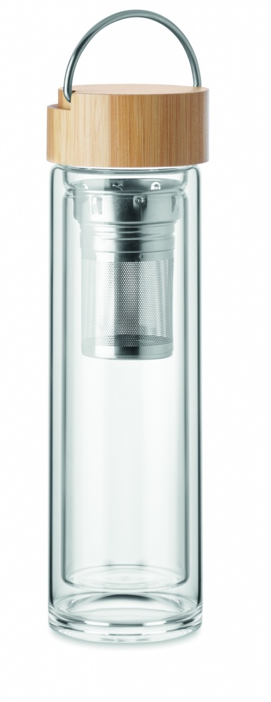 Logo trade corporate gift photo of: Double wall glass bottle 400ml Berlin