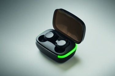 Logo trade corporate gifts image of: TWS earbuds with charging case