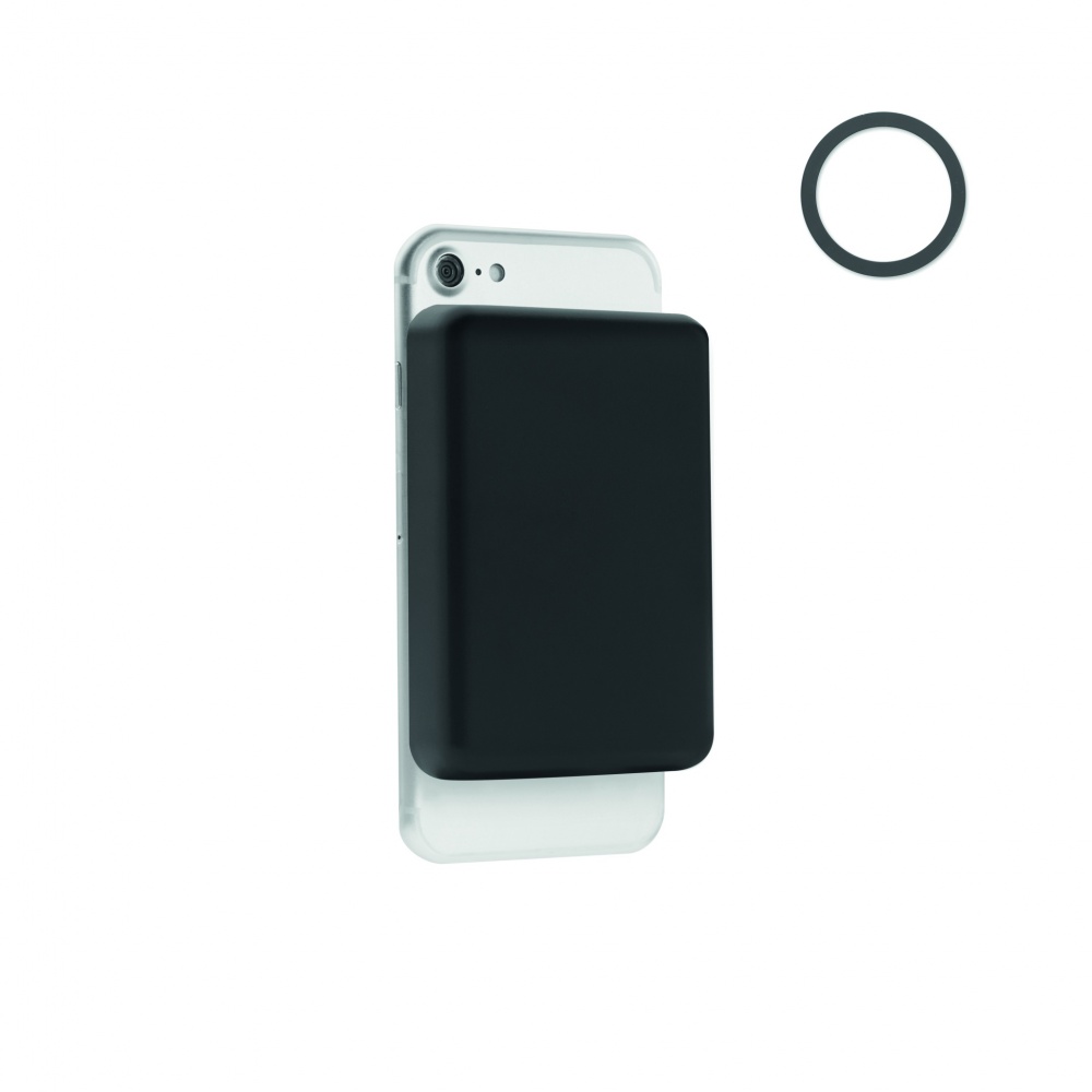 Logotrade corporate gift image of: Magnetic wireless charger 15W powerbank 5000 mAh