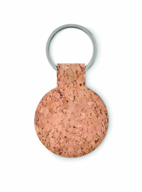 Logo trade promotional gifts image of: Round cork key ring Mikkeli