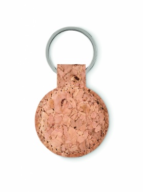 Logo trade promotional giveaways image of: Round cork key ring Mikkeli