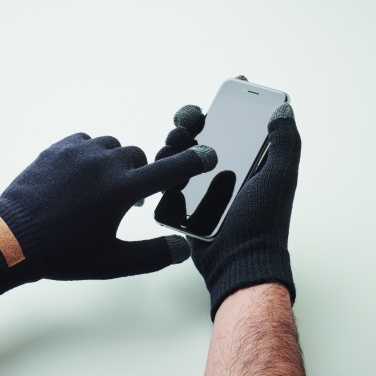 Logo trade promotional gift photo of: RPET tactile gloves
