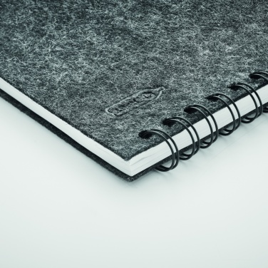 Logotrade corporate gift image of: A5 RPET felt cover notebook