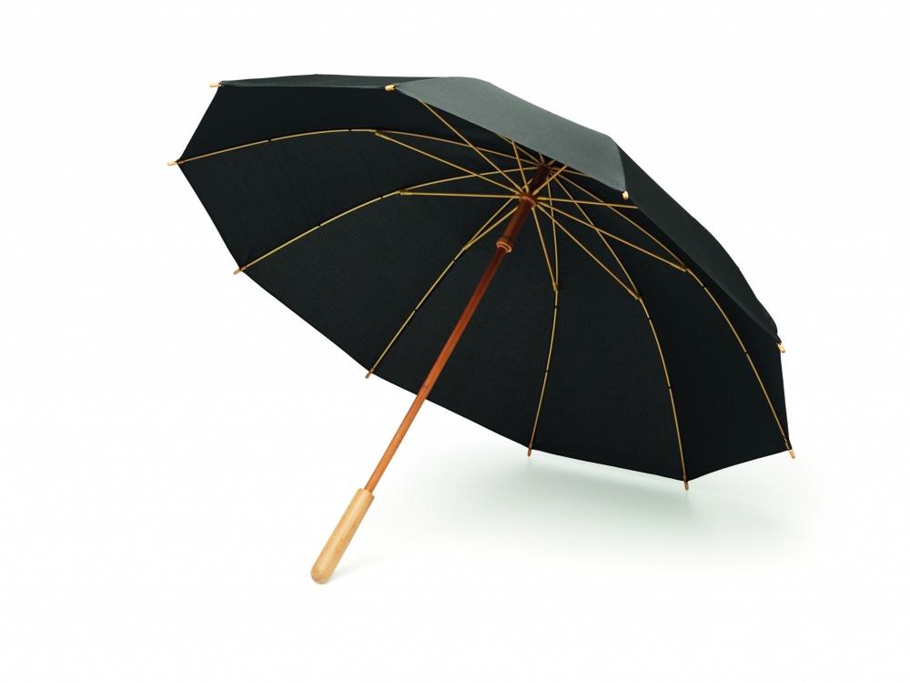 Logo trade promotional giveaway photo of: 23,5 inch RPET/bamboo umbrella