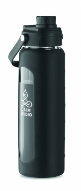 Logo trade promotional gifts image of: Glass bottle with sleeve 750 ml