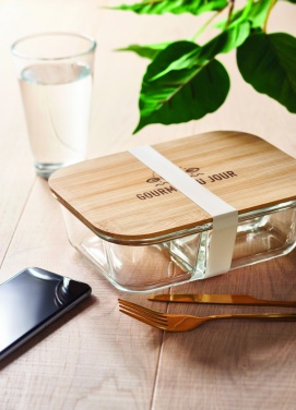 Logo trade advertising product photo of: Glass lunch box with bamboo lid
