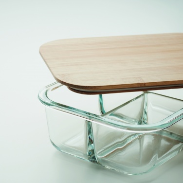 Logo trade advertising products picture of: Glass lunch box with bamboo lid