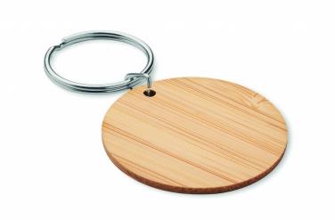 Logotrade advertising products photo of: Round bamboo key ring Pieksämäki