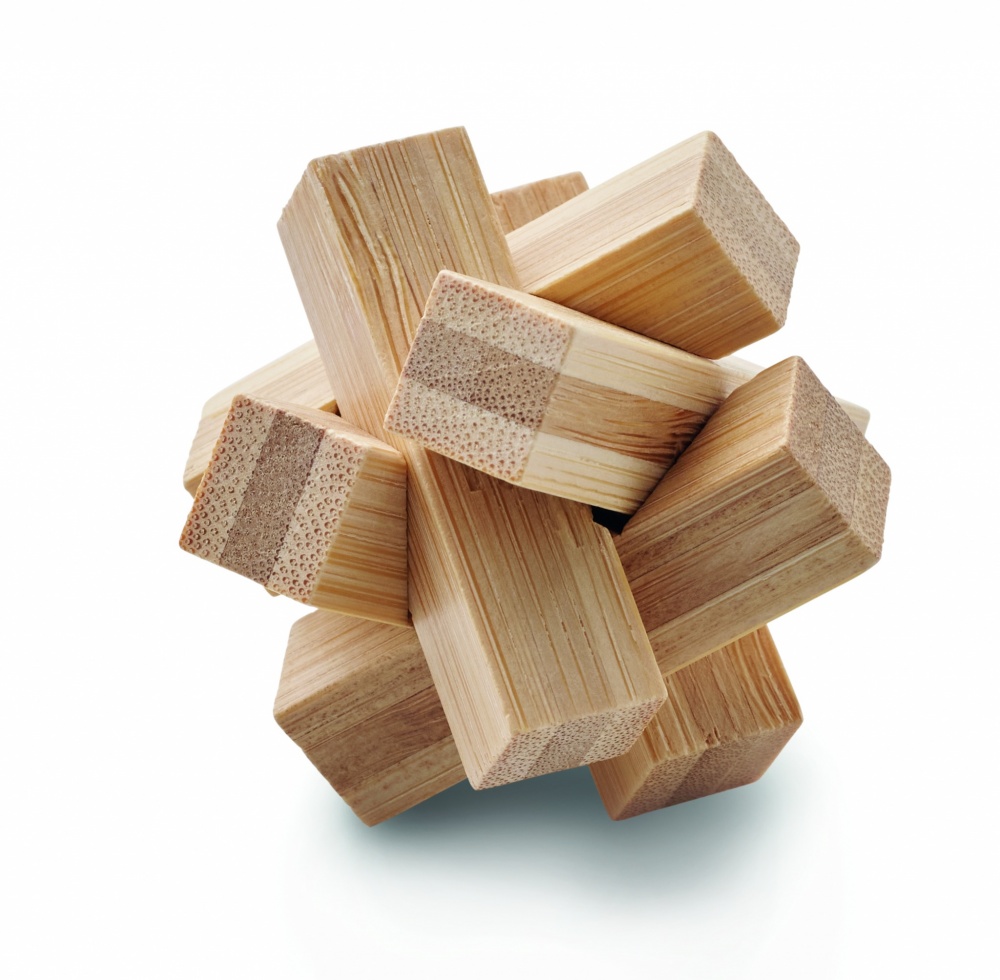 Logo trade promotional giveaway photo of: Bamboo brain teaser star shape