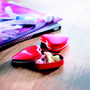 Logotrade corporate gift image of: Heart tin box with candies