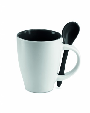 Logotrade business gift image of: Bicolour mug with spoon 250 ml