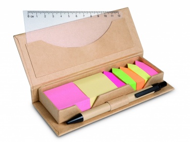 Logo trade advertising product photo of: Sticky memo set recycked w/pen