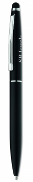 Logo trade corporate gifts image of: Twist type pen w stylus top