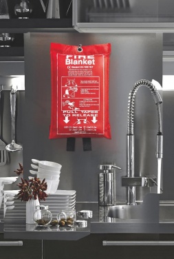 Logo trade business gifts image of: Fire blanket in pouch 100x95cm