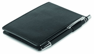 Logo trade corporate gift photo of: A7 notepad in PU pouch w/pen