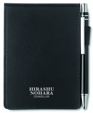 Logo trade advertising product photo of: A7 notepad in PU pouch w/pen